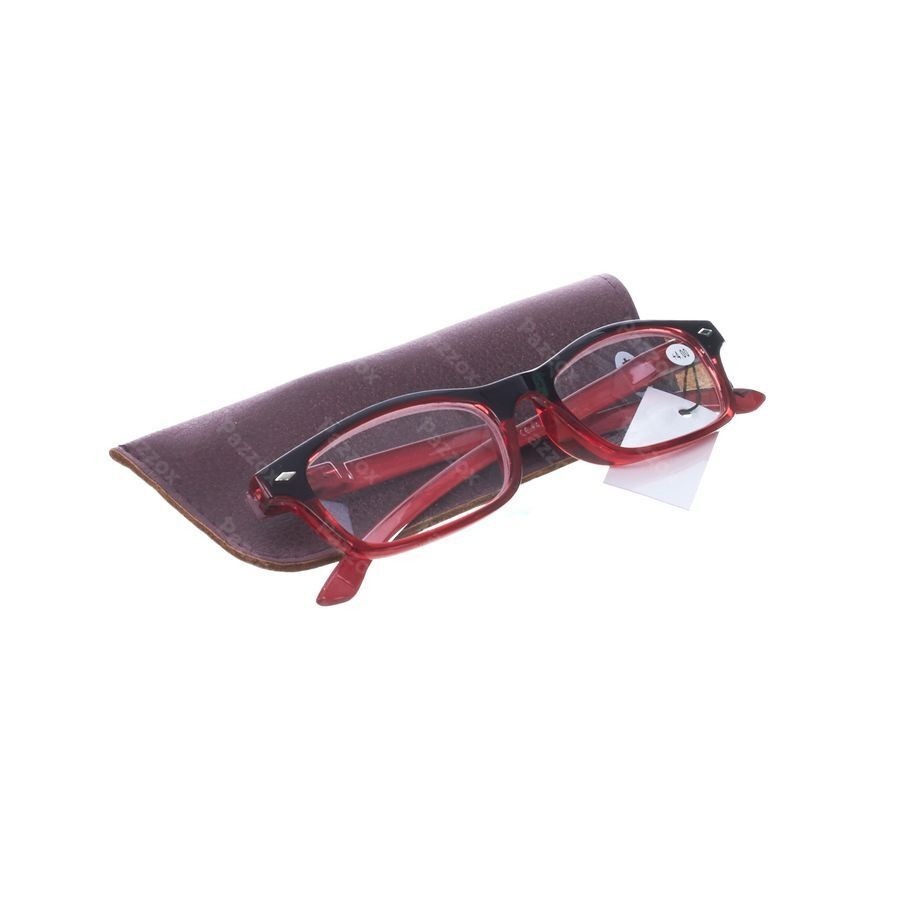 Pharmaglasses Leesbril Diop.+4.00 Red