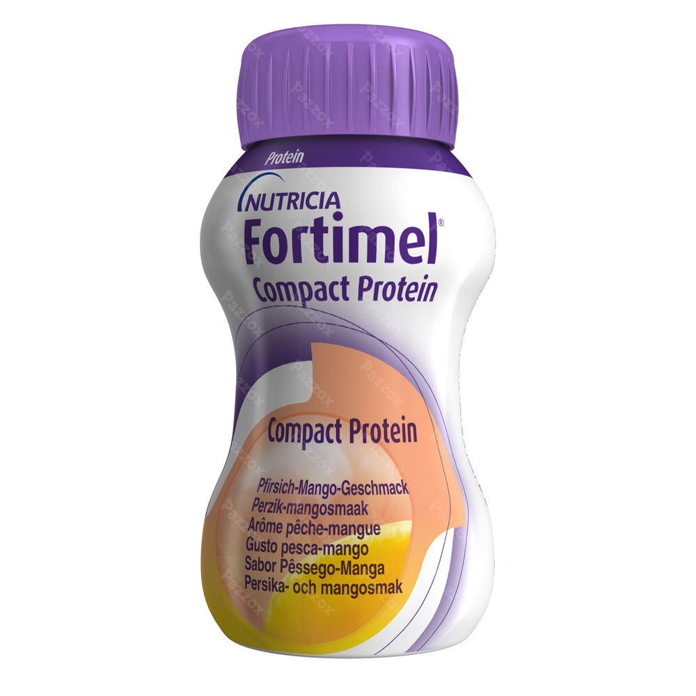 Fortimel Compact Protein Perzik-mango Flesjes 4x125ml