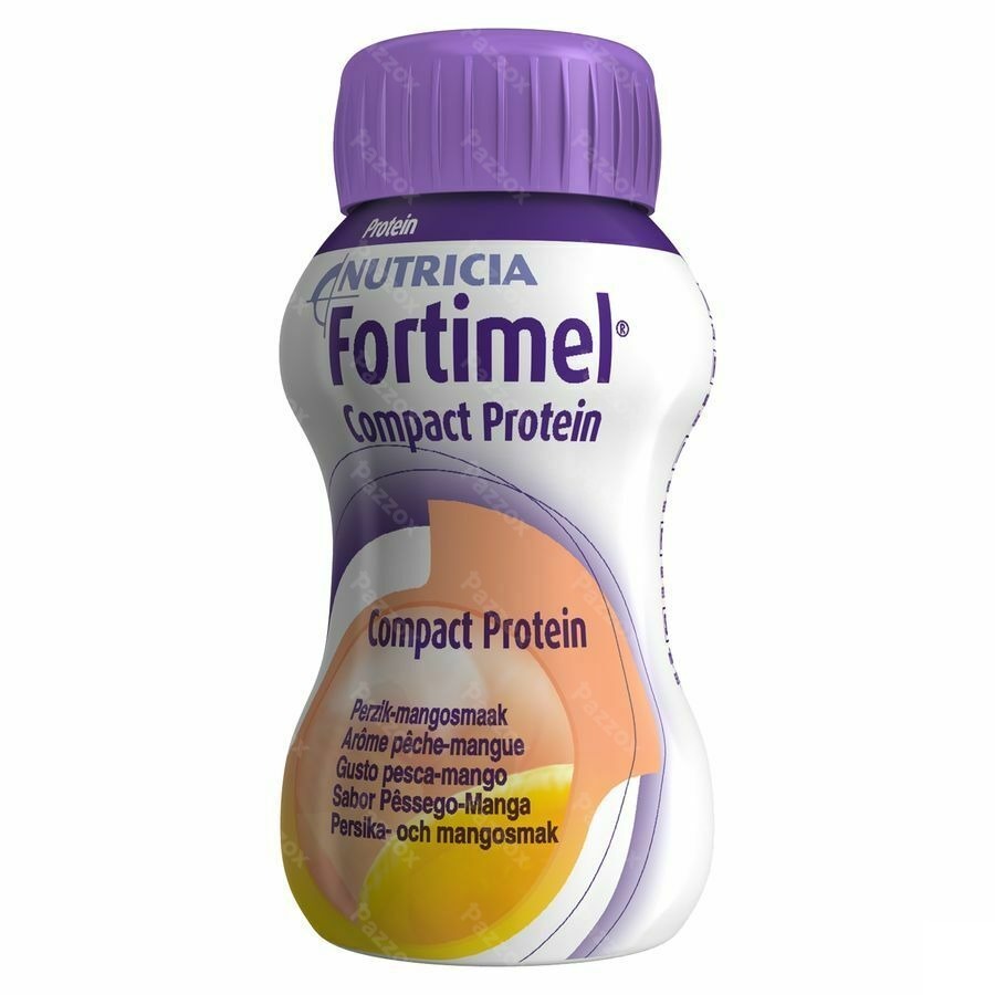 Fortimel Compact Protein Perzik-mango Flesjes 4x125ml