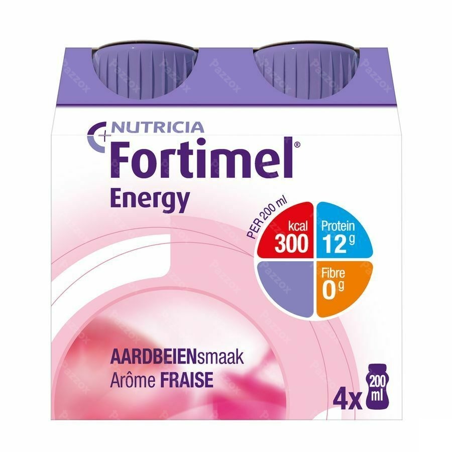 Fortimel Energy Aardbei Flesjes 4x200ml