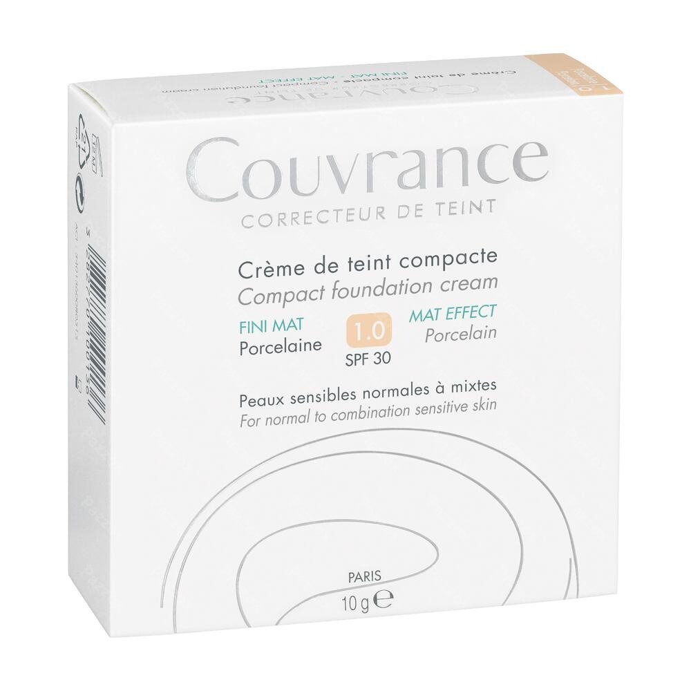 Avène Couvrance Getinte Compacte Crème Olievrij 01 Porcelein 10g