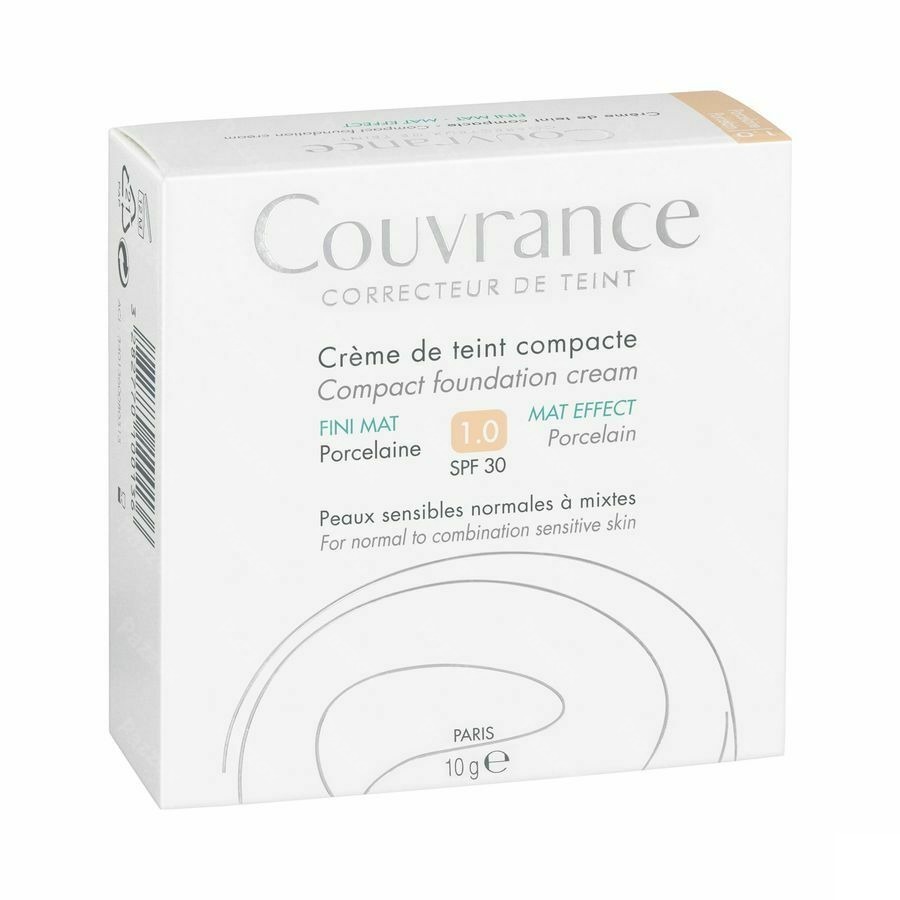 Avène Couvrance Getinte Compacte Crème Olievrij 01 Porcelein 10g