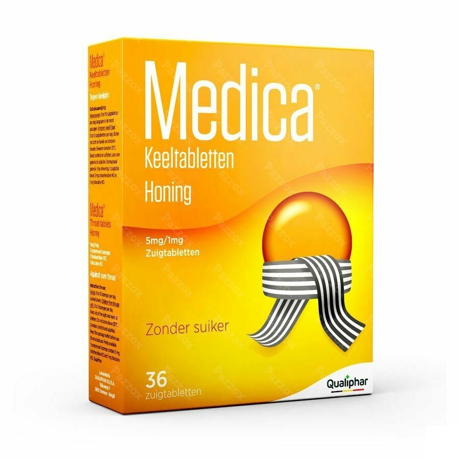 Medica Keeltabletten bij Keelpijn Honing 30 Tabletten 