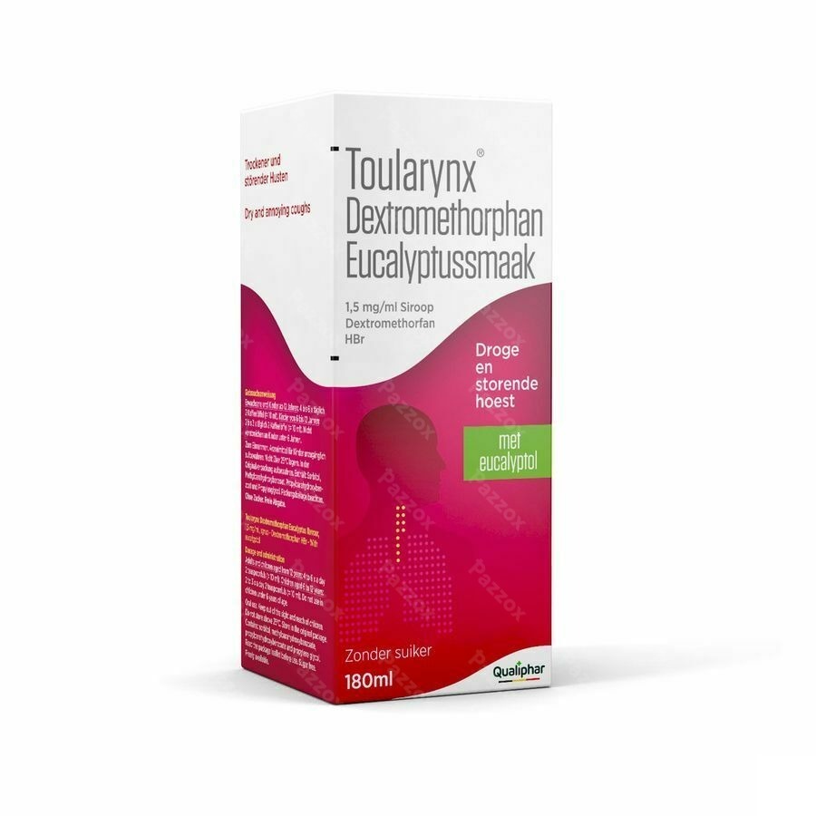 Toularynx Dextromethorphan Eucalyptussmaak Droge en Storende Hoest Siroop 180ml