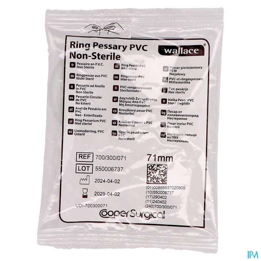 Portex Pessarium Vinyl 71mm 1