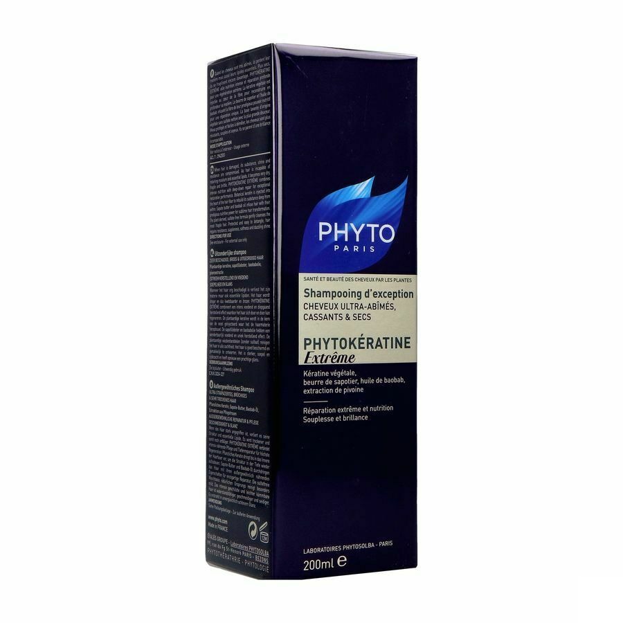 PhytoKératine Extrême Ultra Herstellende Shampoo Extreem Beschadigd en Kwetsbaar Haar 200ml
