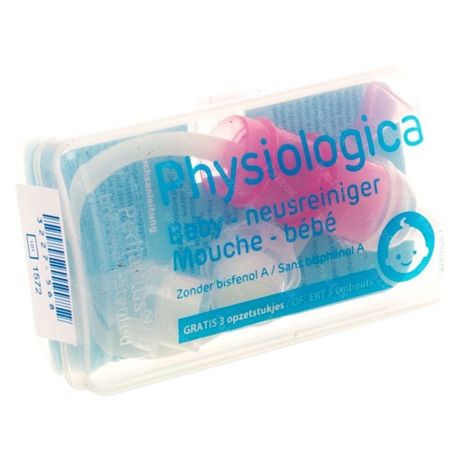 Physiologica Baby Neusreiniger Roze + 3 Opzetstukken Gratis