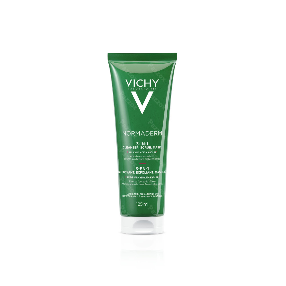 Vichy Normaderm 3-in-1 Reiniging/Scrub/Masker voor een Acne Gevoelige Huid 125ml