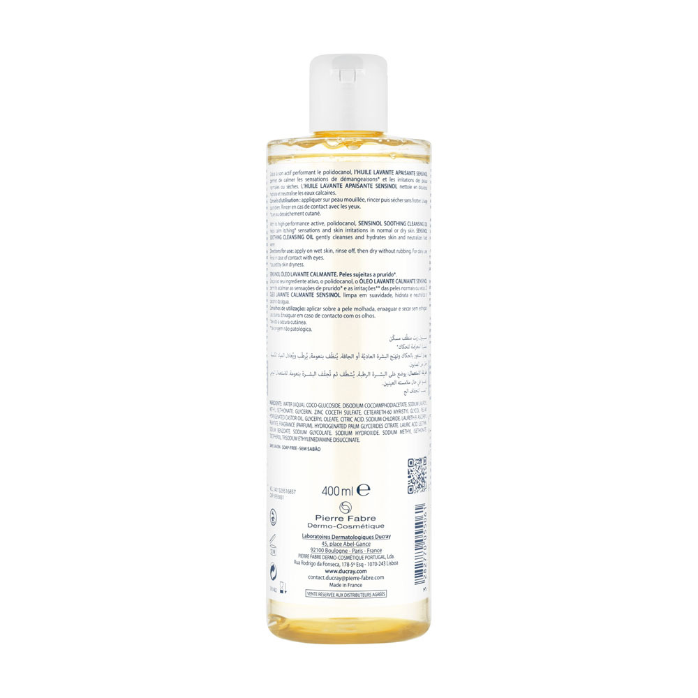 Ducray Sensinol Reinigingsolie, huid die vatbaar is voor jeuk 400ml
