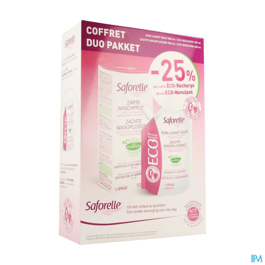 Saforelle Duo Wasverzorging Zacht 500ml+eco.400ml