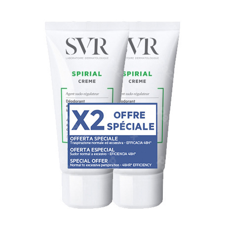 SVR Spirial Deo Anti-transpiratie Creme Promo 2x50ml
