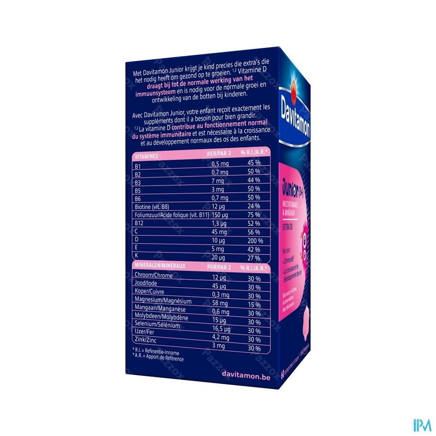 Davitamon Junior Framboos 60 Kauwtabletten