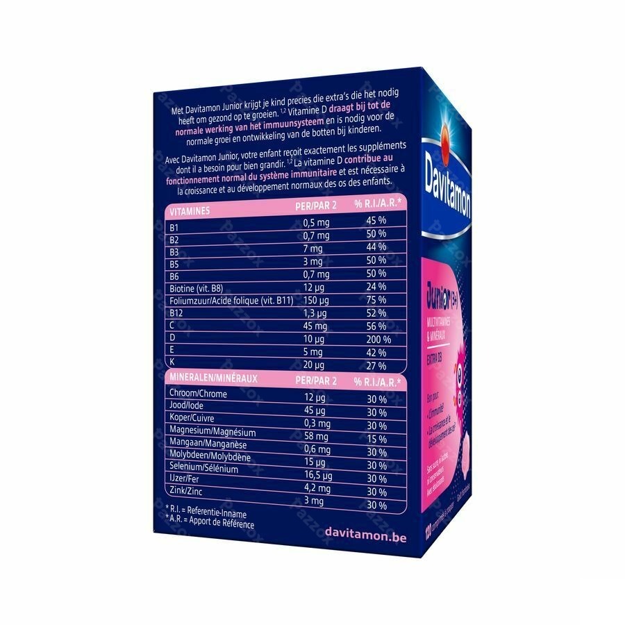 Davitamon Junior Framboos 120 Tabletten