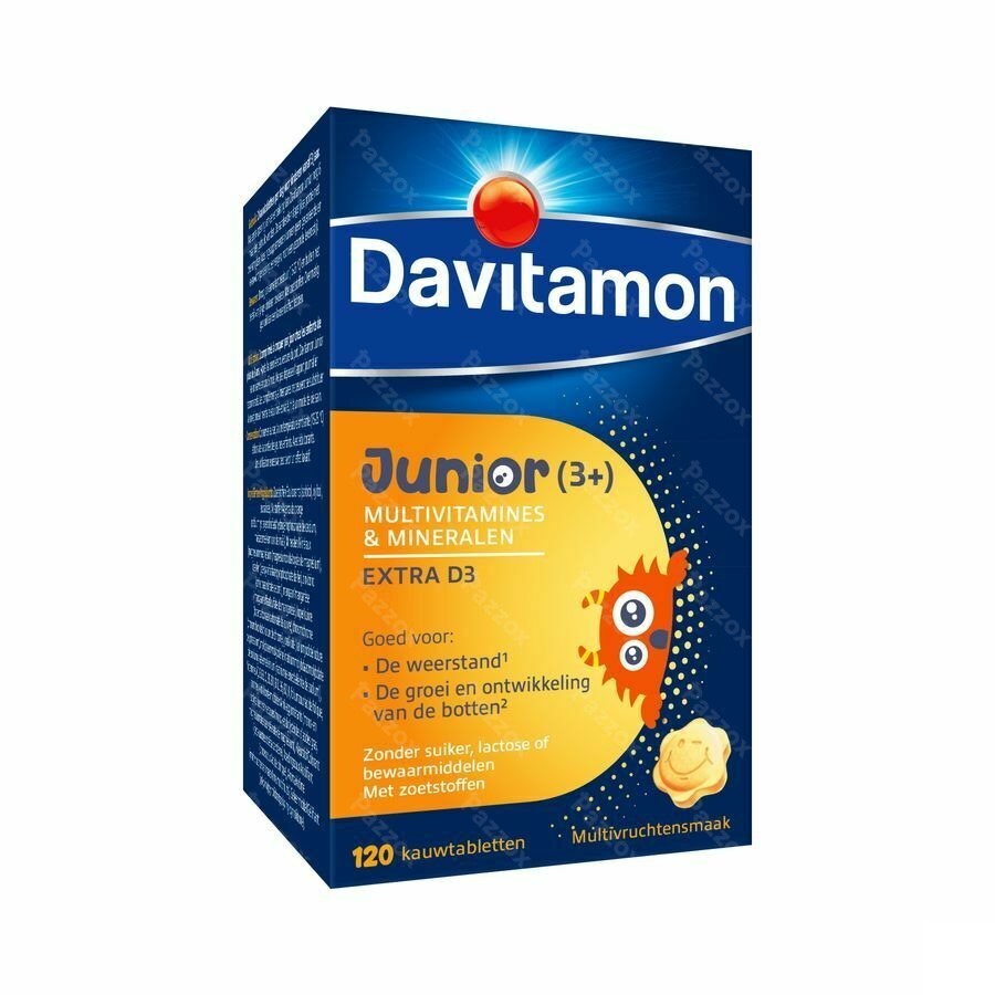 Davitamon Junior Multivitamine Vruchtensmaak 120 Kauwtabletten