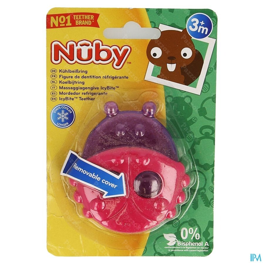 Nûby Koelbijtfiguur Diertjes Met Beschermhoes 3mnd 1 stuk 