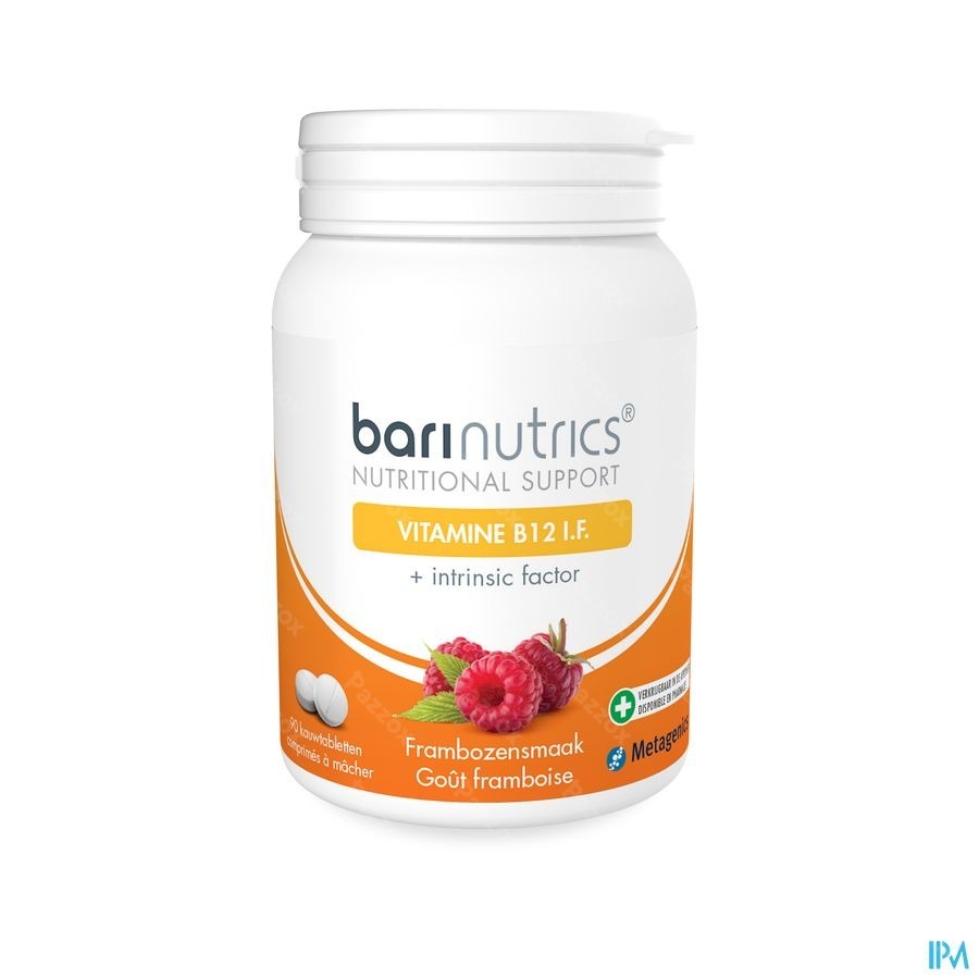 BariNutrics Vitamine B12 Framboossmaak 90 Kauwtabletten