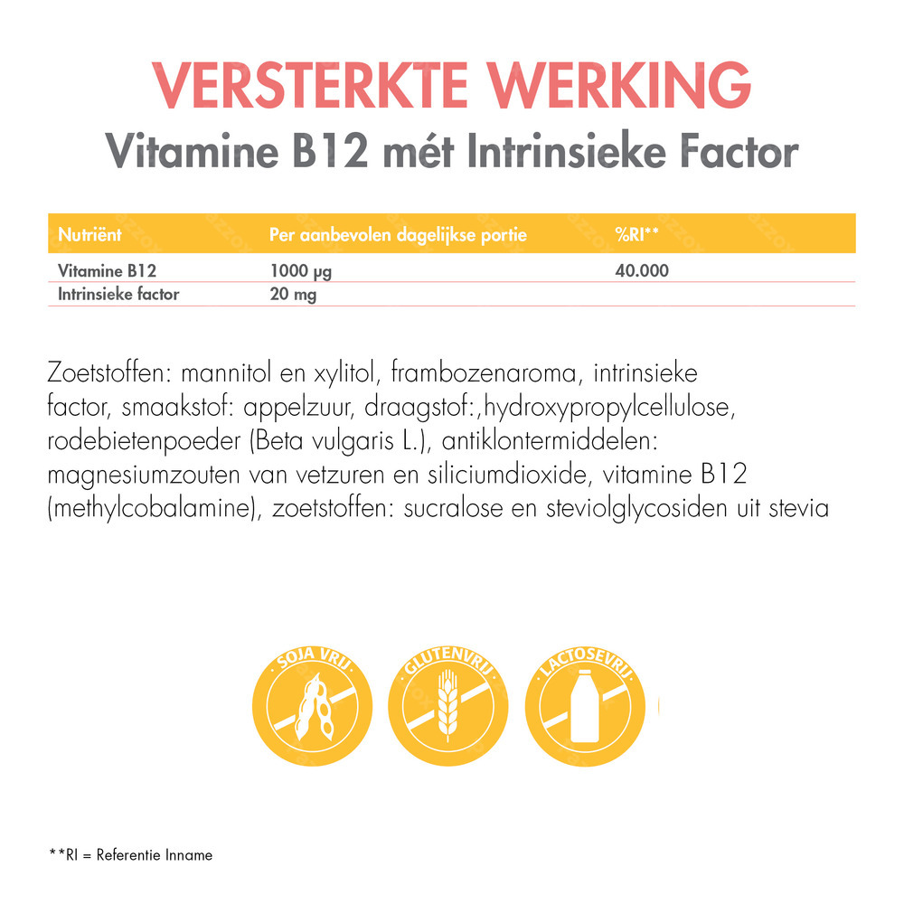 BariNutrics Vitamine B12 Framboossmaak 90 Kauwtabletten