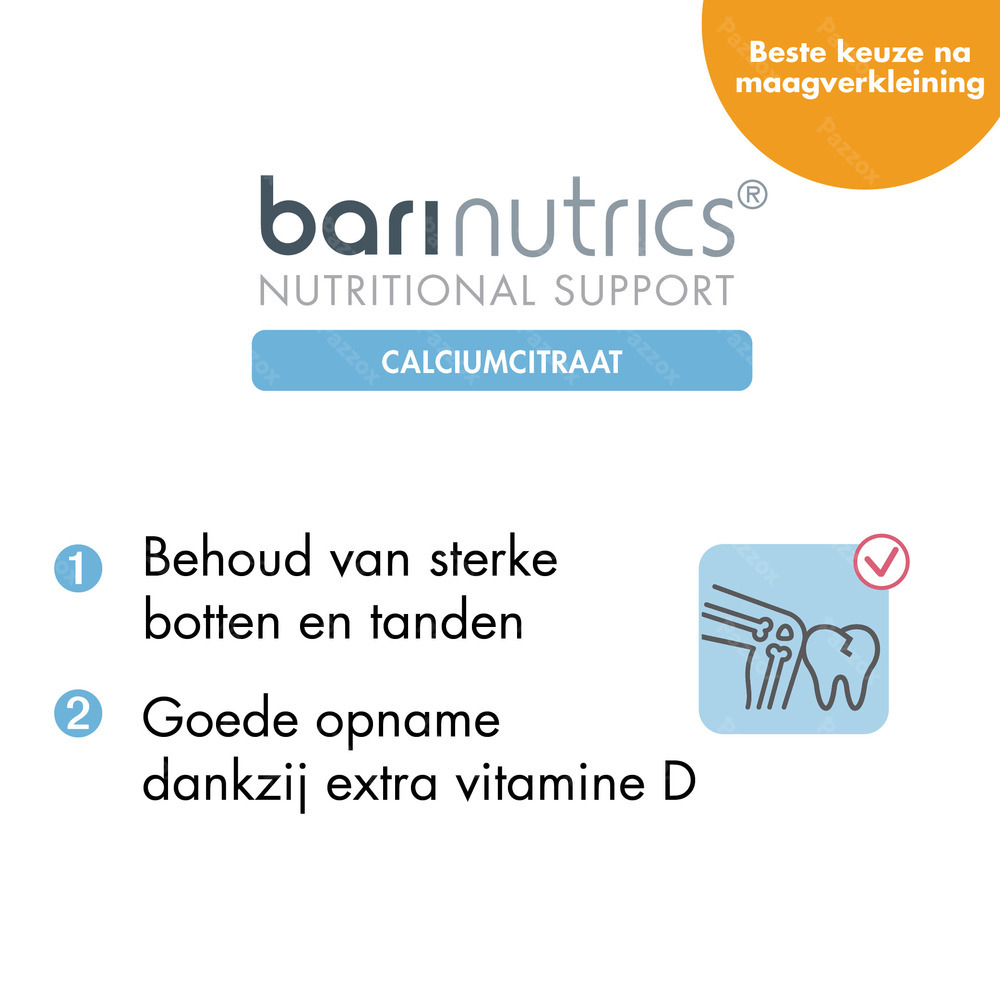 BariNutrics Calciumcitraat Citrussmaak 90 Kauwtabletten