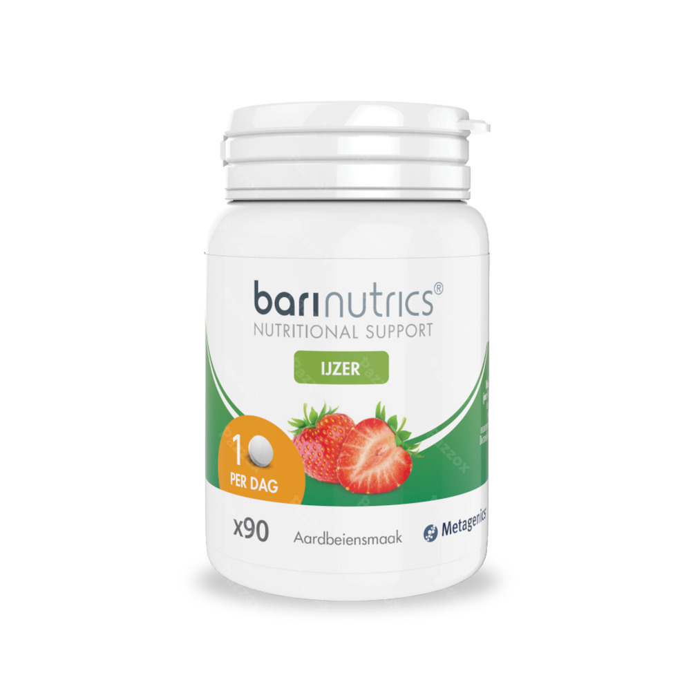 BariNutrics Ijzer Aarbeismaak 90 Kauwtabletten