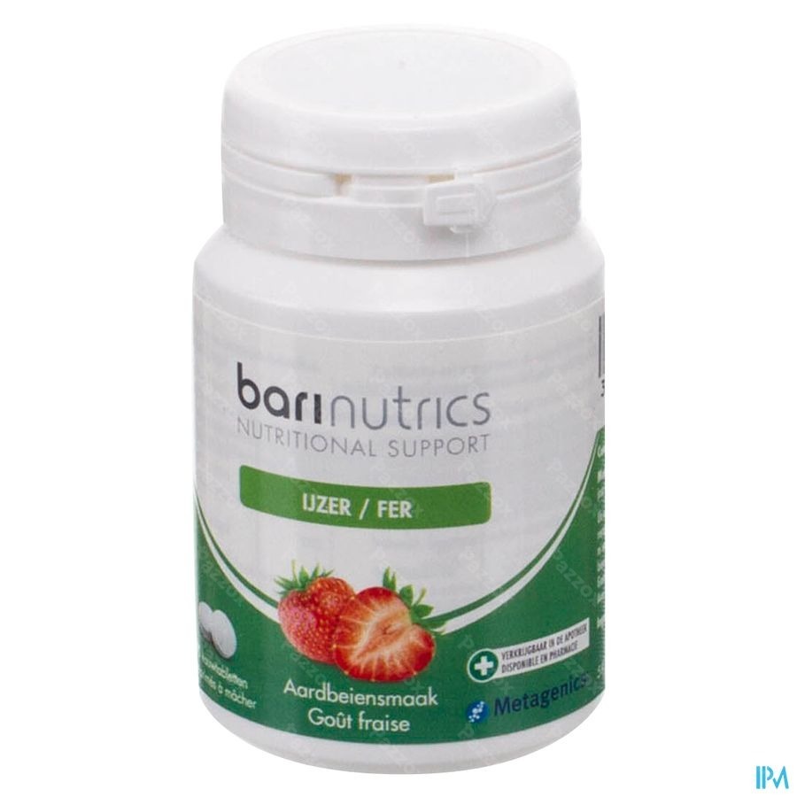BariNutrics Ijzer Aarbeismaak 90 Kauwtabletten