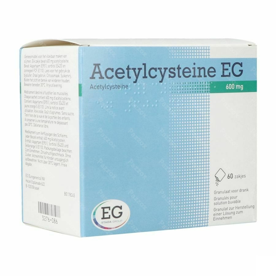 Acetylcysteine EG 600mg 60 Zakjes