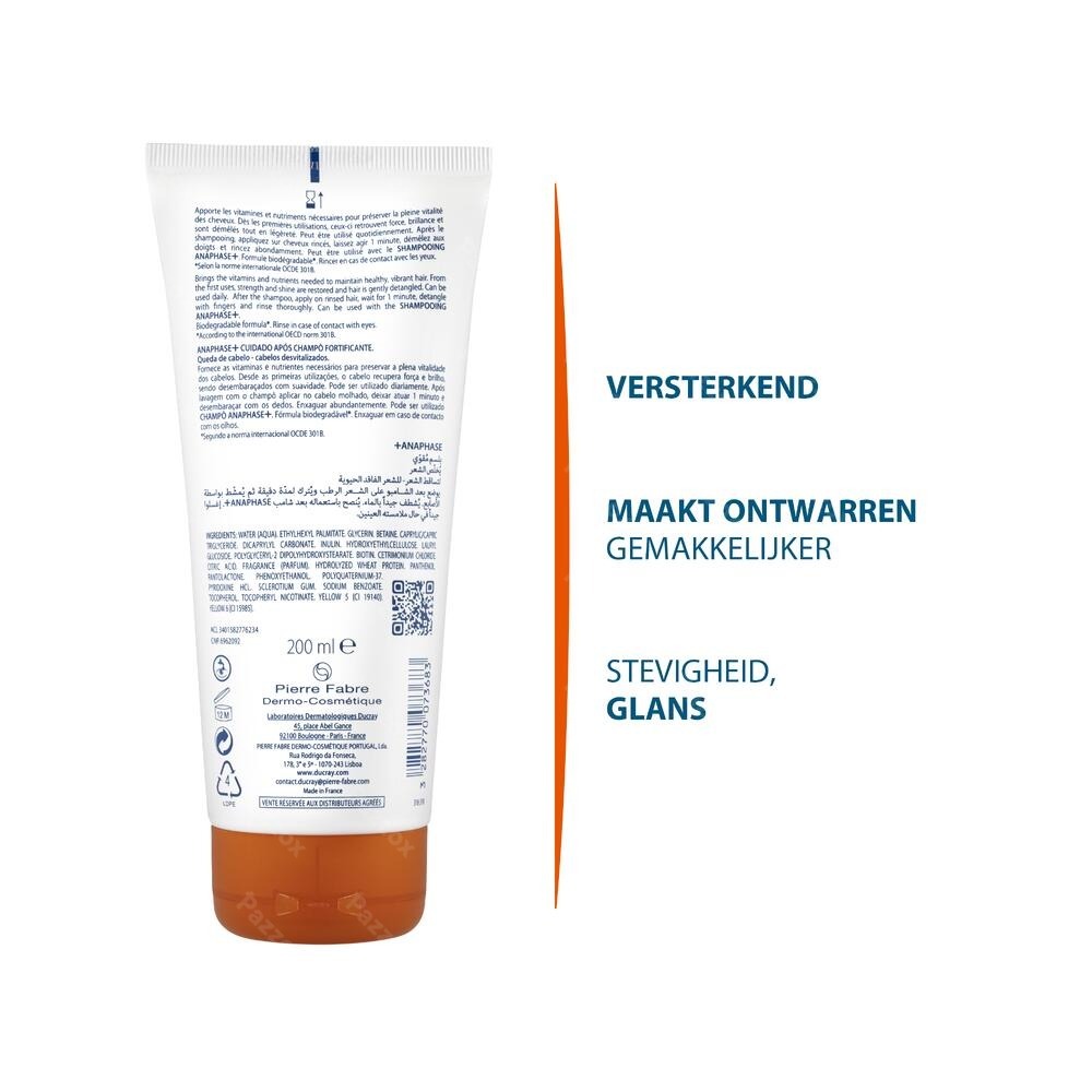 Ducray Anaphase+ Versterkende Conditioner Haaruitval en Futloos Haar 200ml