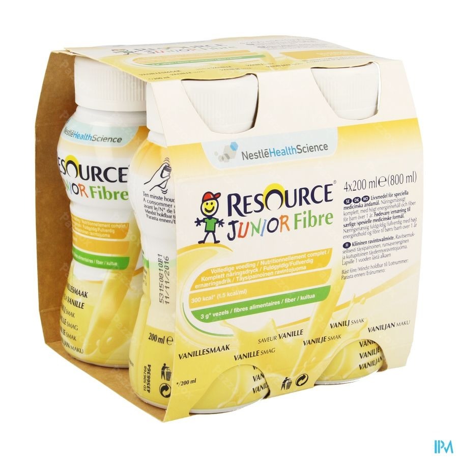 Resource Junior Fibre Vanille 4x200ml