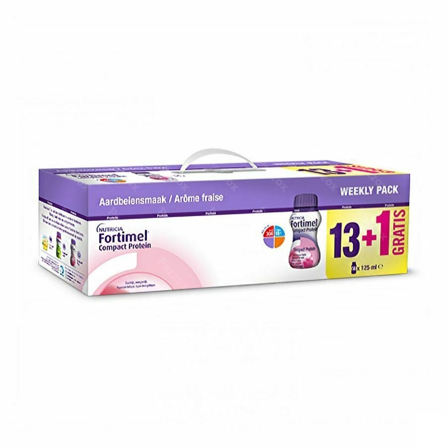 Fortimel Compact Protein Week Pack Aardbei 13+1 gratis 125ml