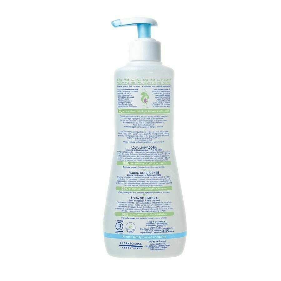 Mustela Baby Reinigend Water Zonder Spoelen 500ml