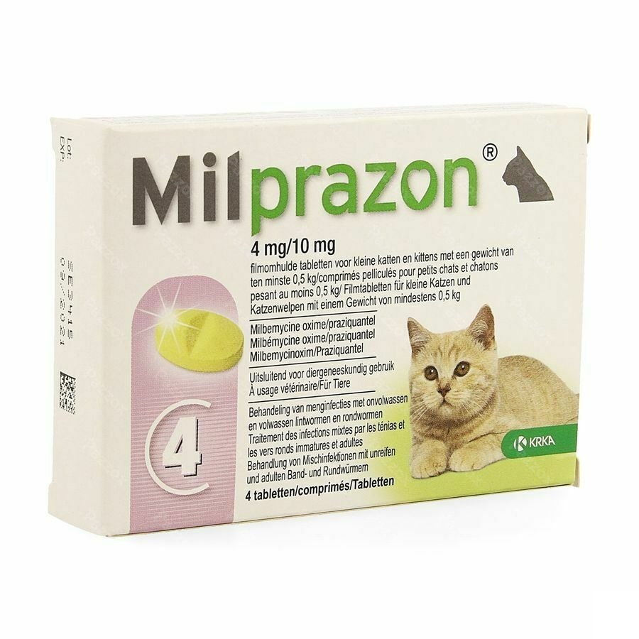 Milprazon 4mg/ 10mg Kat +0,5kg Comp 1x4