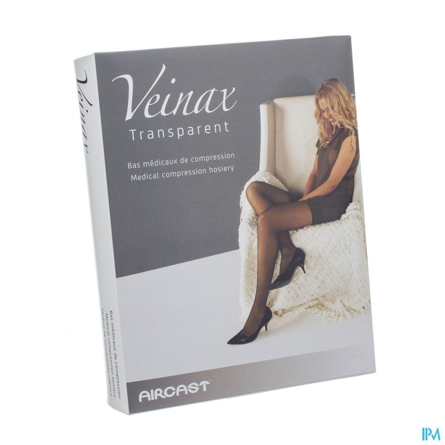 Veinax Kniekous Transparant 2 Lang Zwart Maat 4