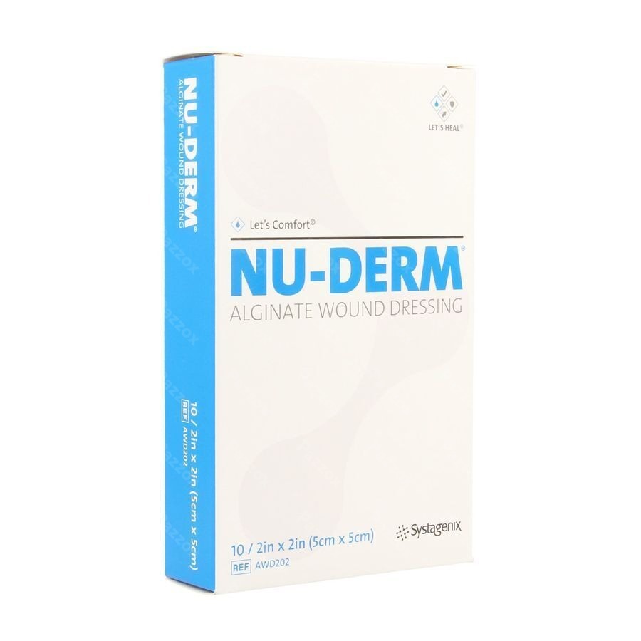Nu-derm Alginaat Wondverband 5x 5cm 10 Awd202