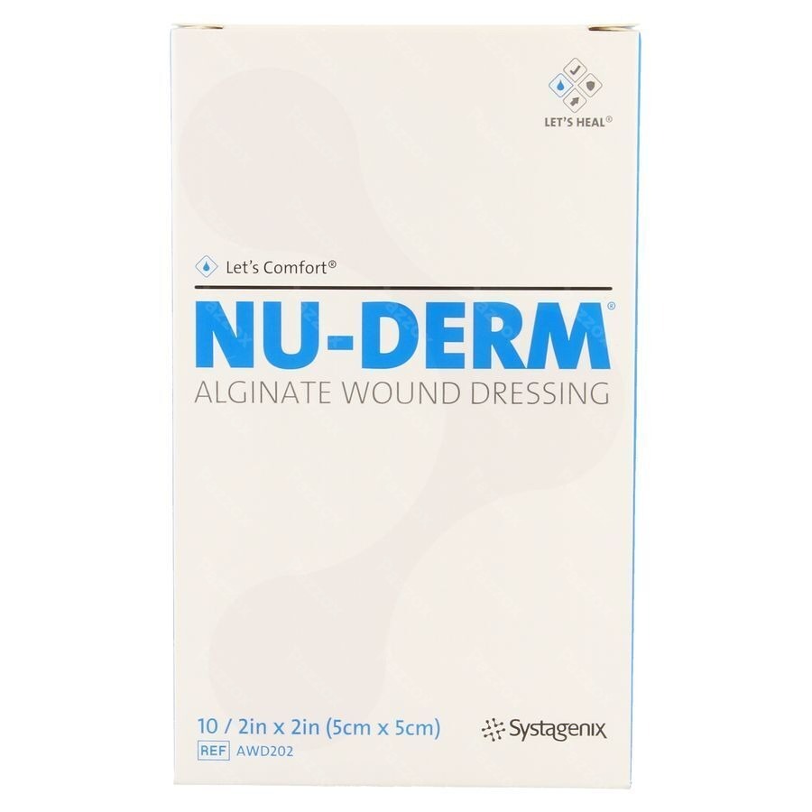 Nu-derm Alginaat Wondverband 5x 5cm 10 Awd202