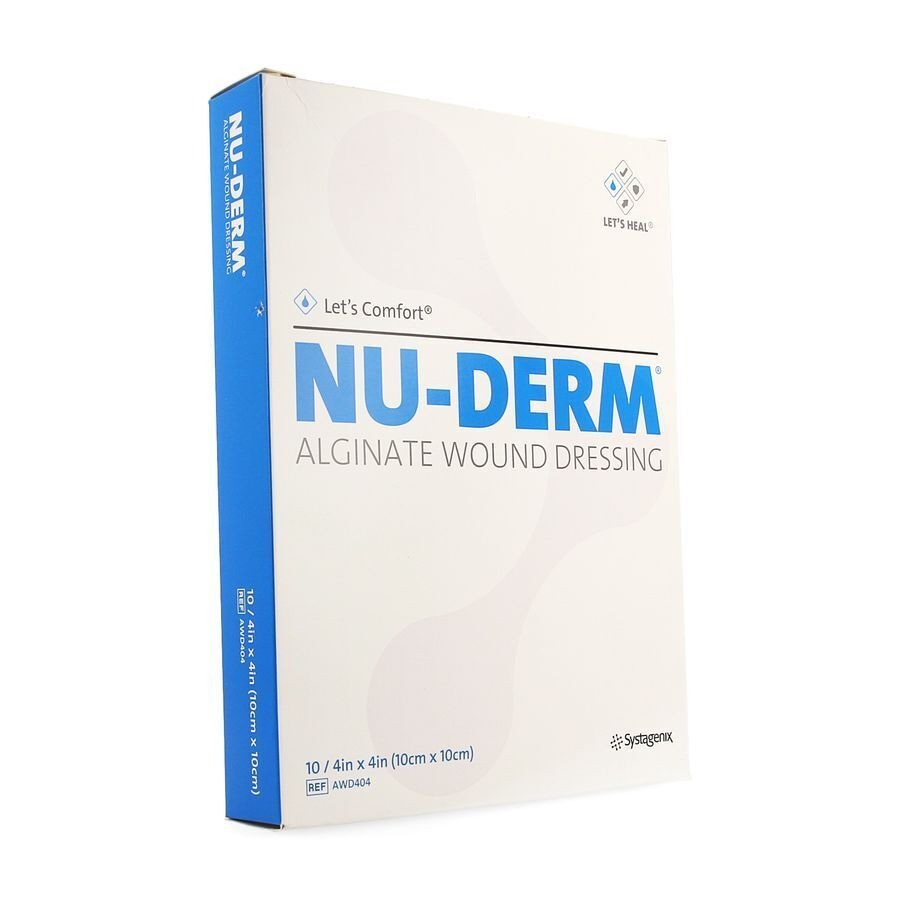 Nu-derm Alginaat Wondverband 10x10cm 10 Awd404