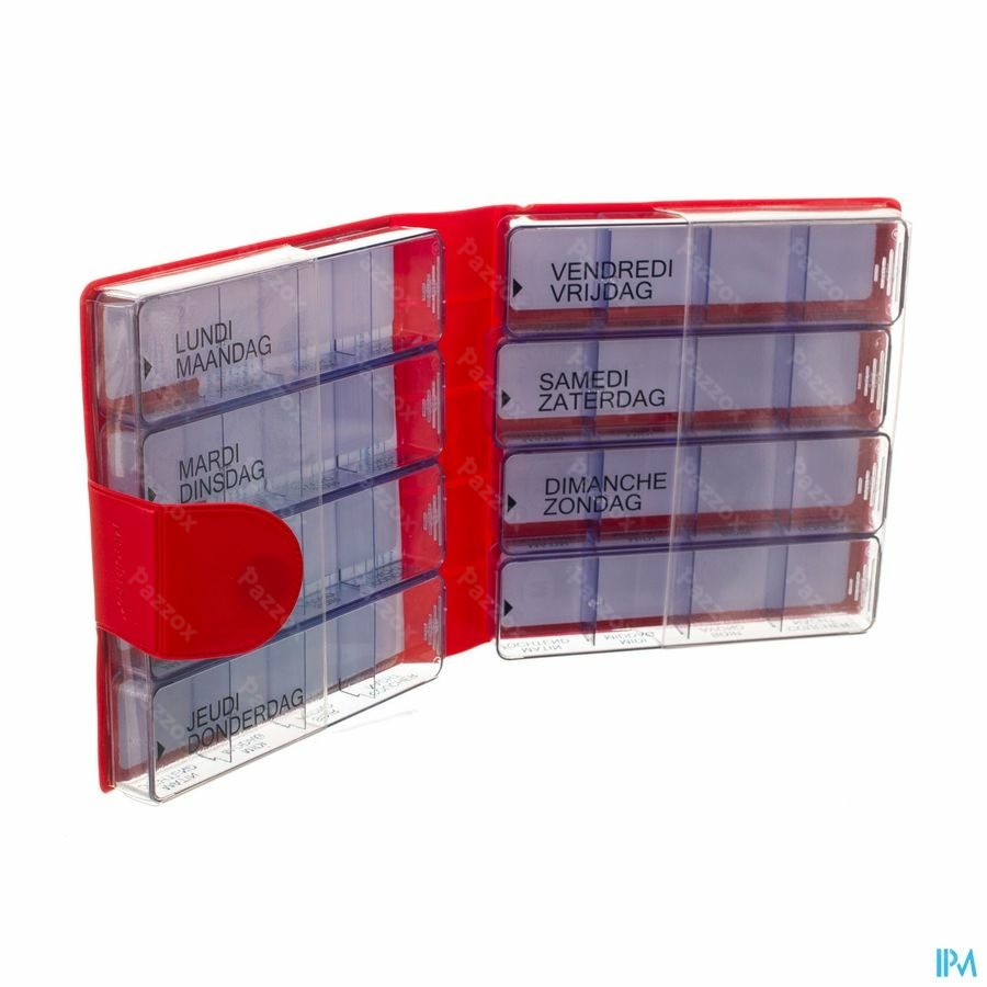 Medidose Pillendoos Groot Model Rood 1 Week