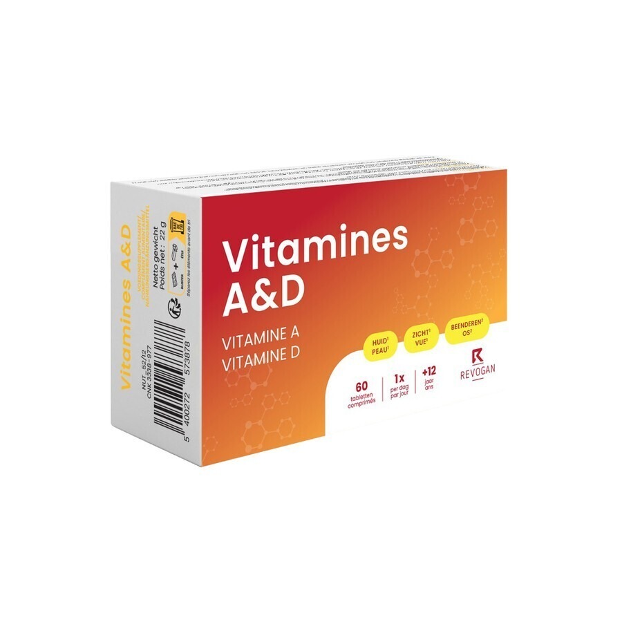 Revogan Nutritic Vitamines A & D Huid Zicht Botten 60 Tabletten