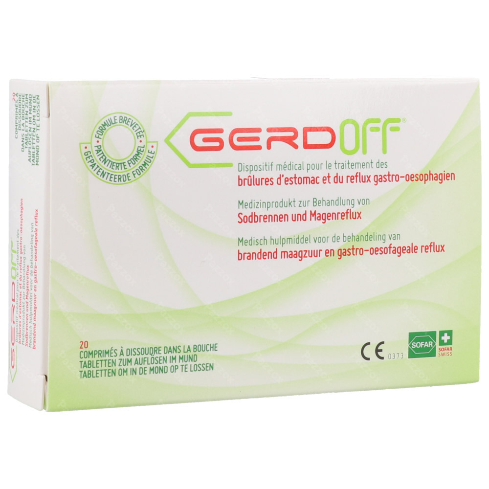 Gerdoff Brandend Maagzuur en Reflux 20 Kauwtabletten 