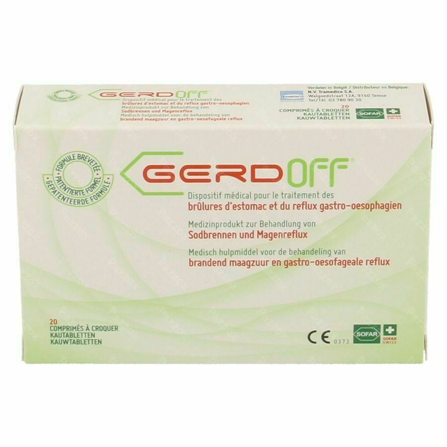 Gerdoff Brandend Maagzuur en Reflux 20 Kauwtabletten 