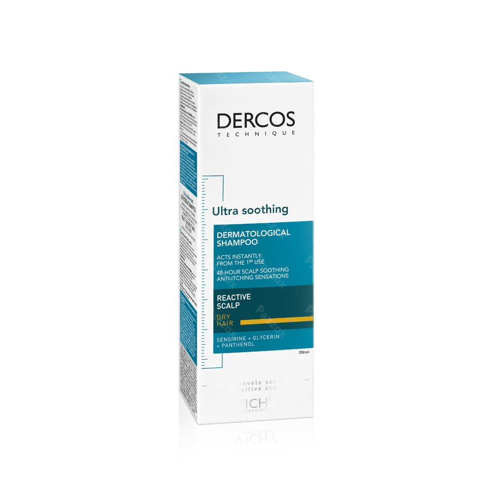 Vichy Dercos Ultra Kalmerende Shampoo Gevoelige Hoofdhuid Droog Haar 200ml