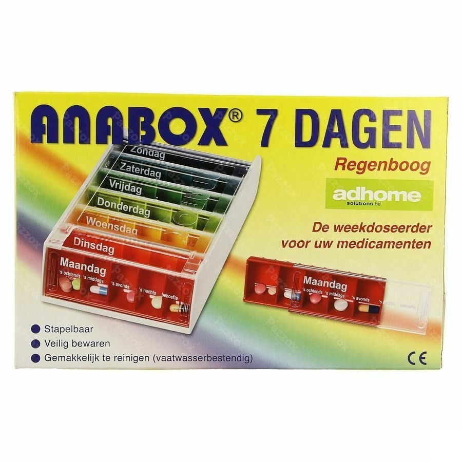 Pillendoos Anabox 7 X 5 Rainbow Nl