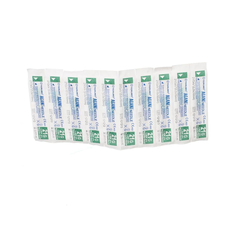 Terumo Naald Agani 21g 5/8 Rb Groen 10 afbeelding 1