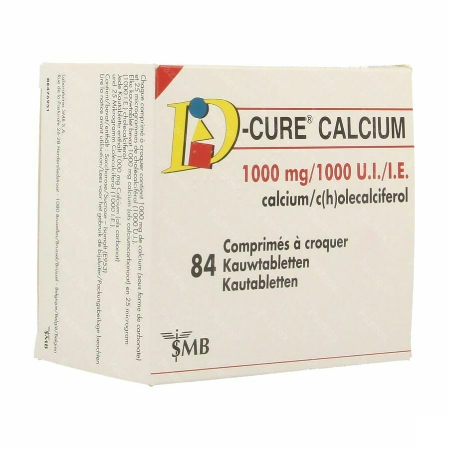D-Cure Calcium 1000mg/1000ui 84 Kauwtabletten