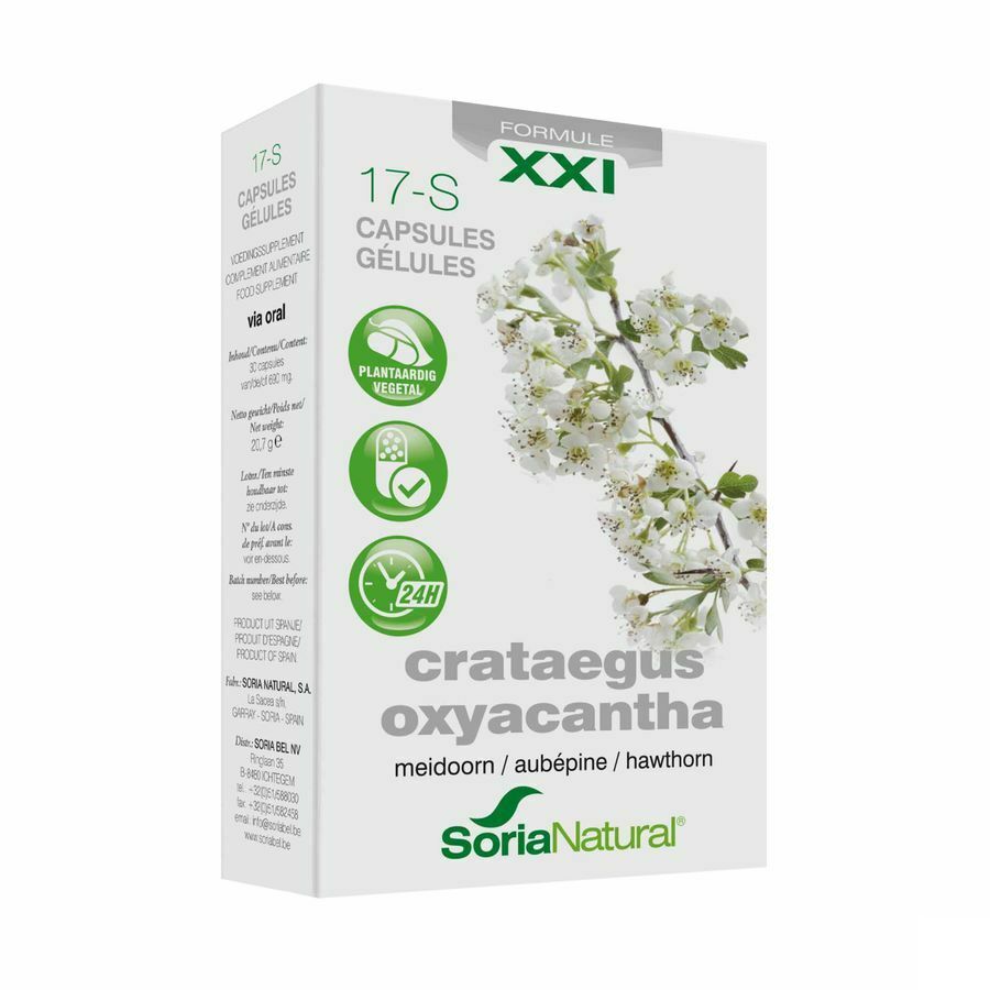 Soria 17-S Crataegus oxyacantha XXI Meidoorn 300mg 30 Capsules afbeelding 1