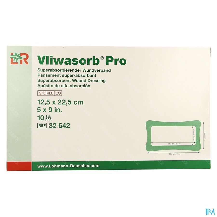 Vliwasorb Pro Verband 12,5x22,5cm 10 32642