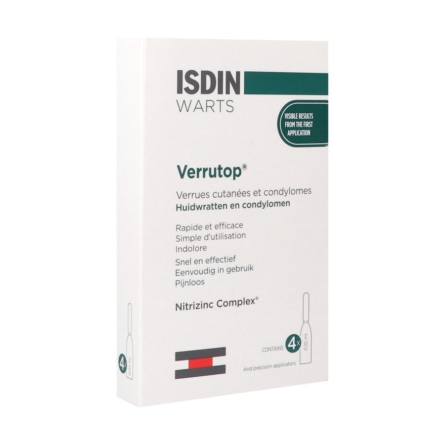 Isdin Verrutop Warts Oplossing / Behandeling Wratten 4 X 0,1ml Flesjes