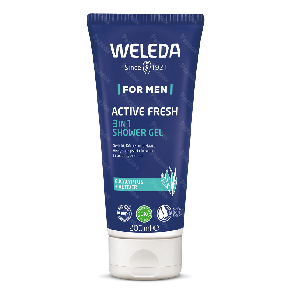 Weleda Men Douchegel Activ Fresh 3in1 Douchegel 200ml