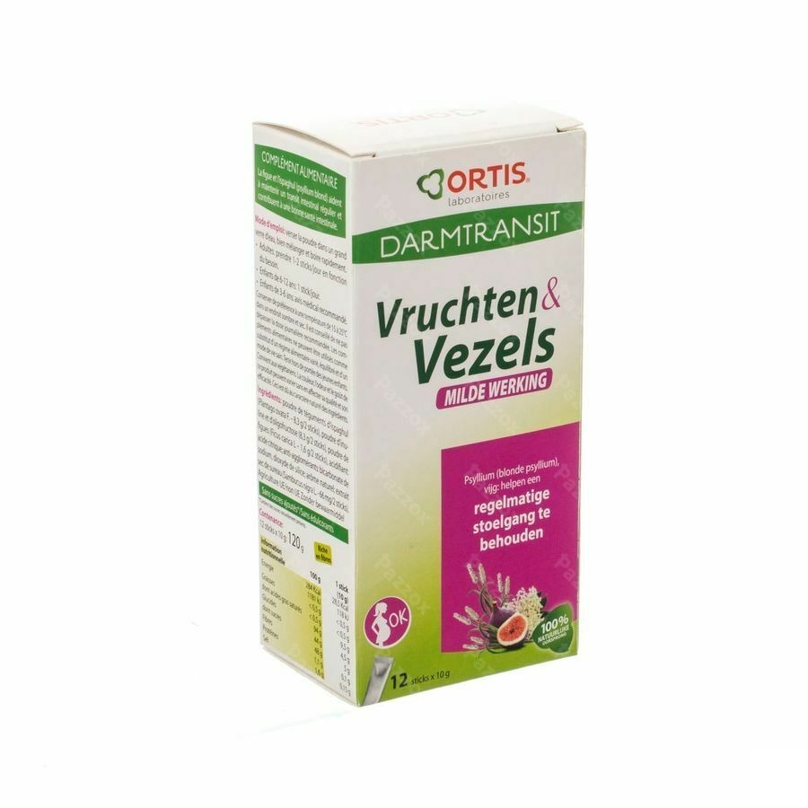 Ortis Vruchten & Vezels Milde Werking Stick 12x10g