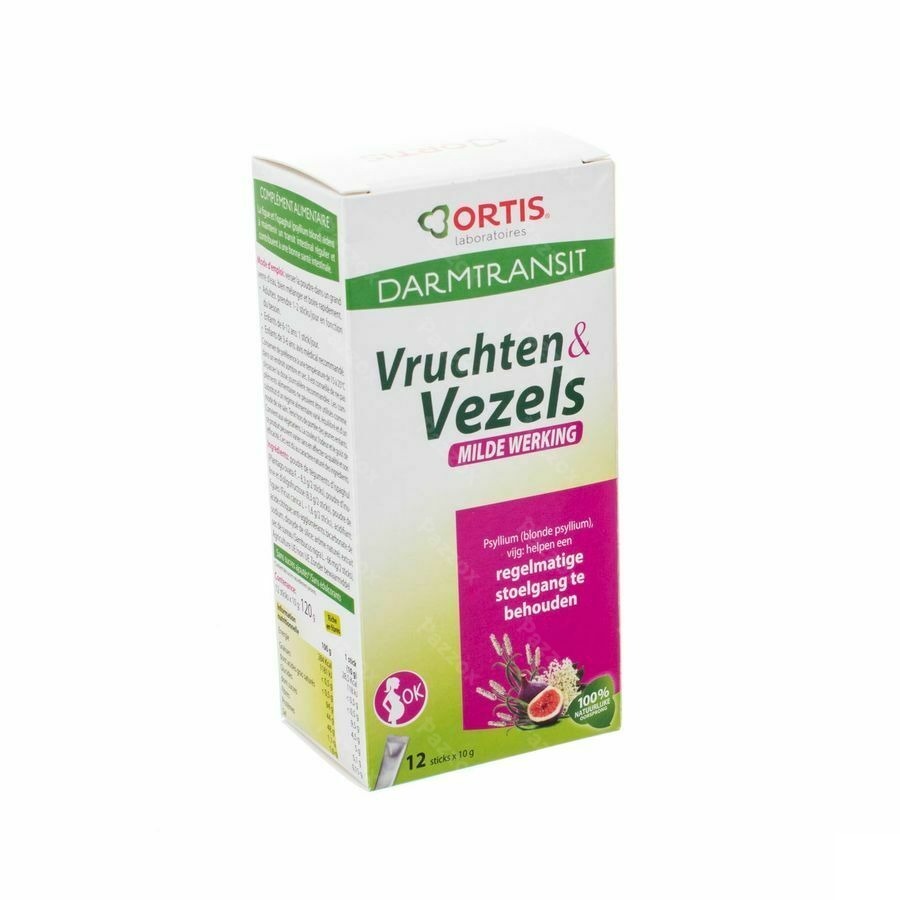Ortis Vruchten & Vezels Milde Werking Stick 12x10g
