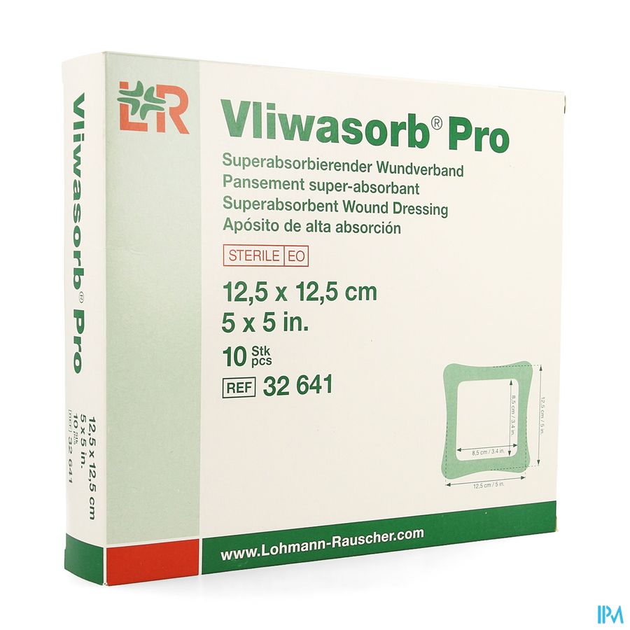 Vliwasorb Pro Verband 12,5x12,5cm 10 32641 afbeelding 1