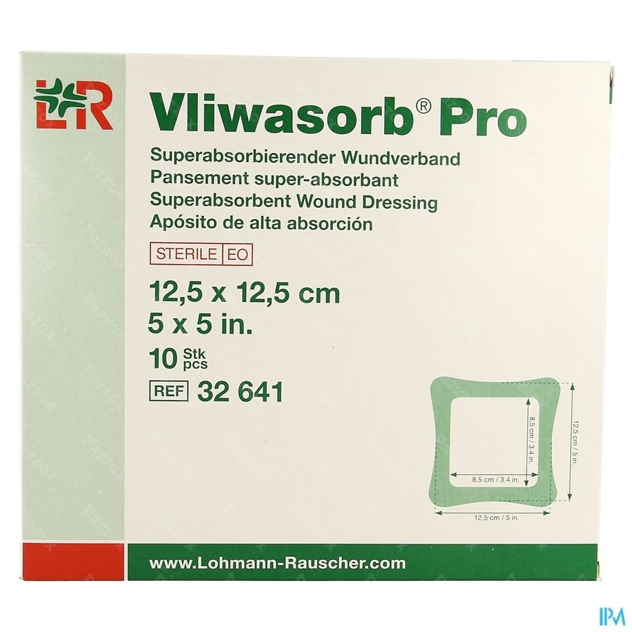 Vliwasorb Pro Verband 12,5x12,5cm 10 32641